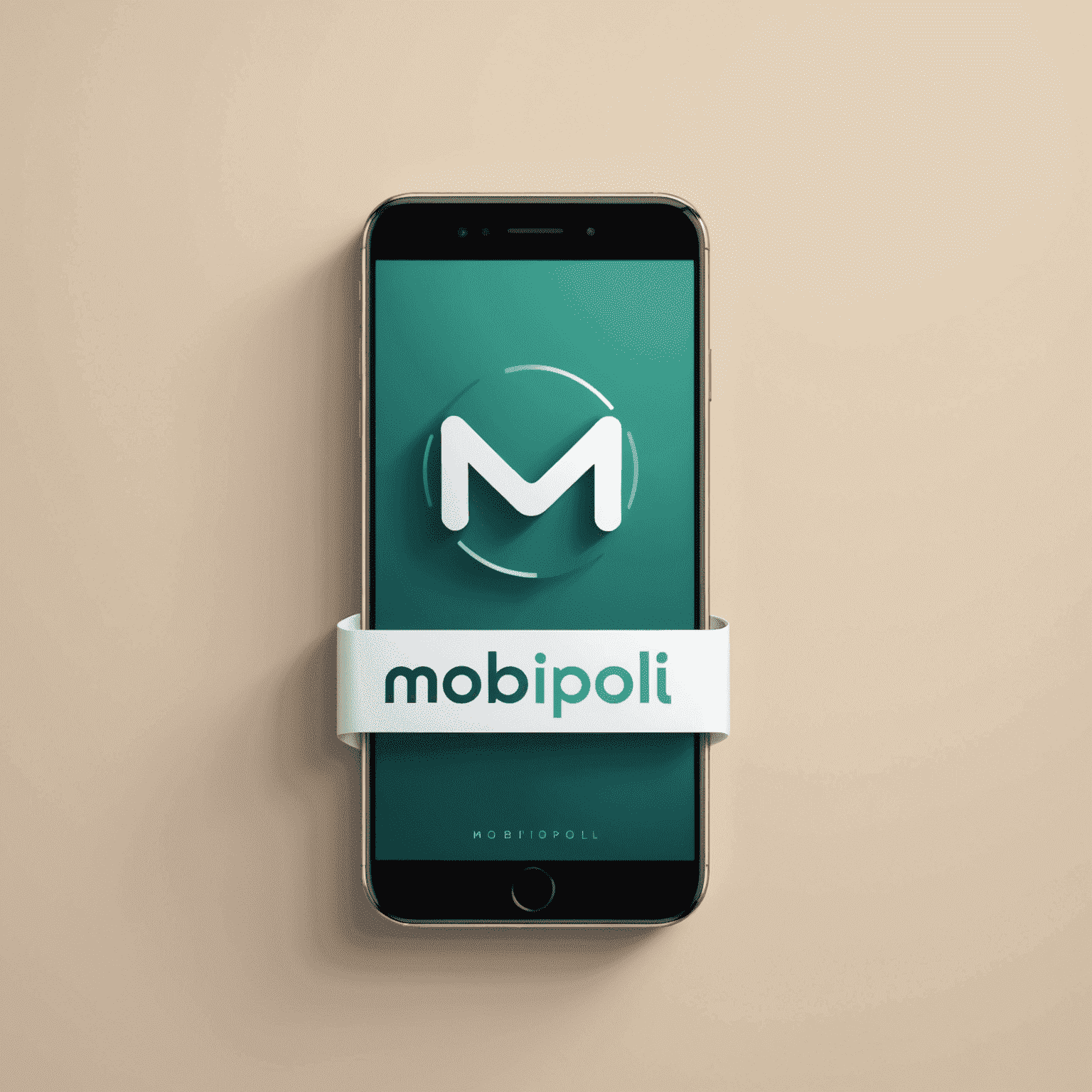 mobipoli logo - stylized text with a mobile phone icon