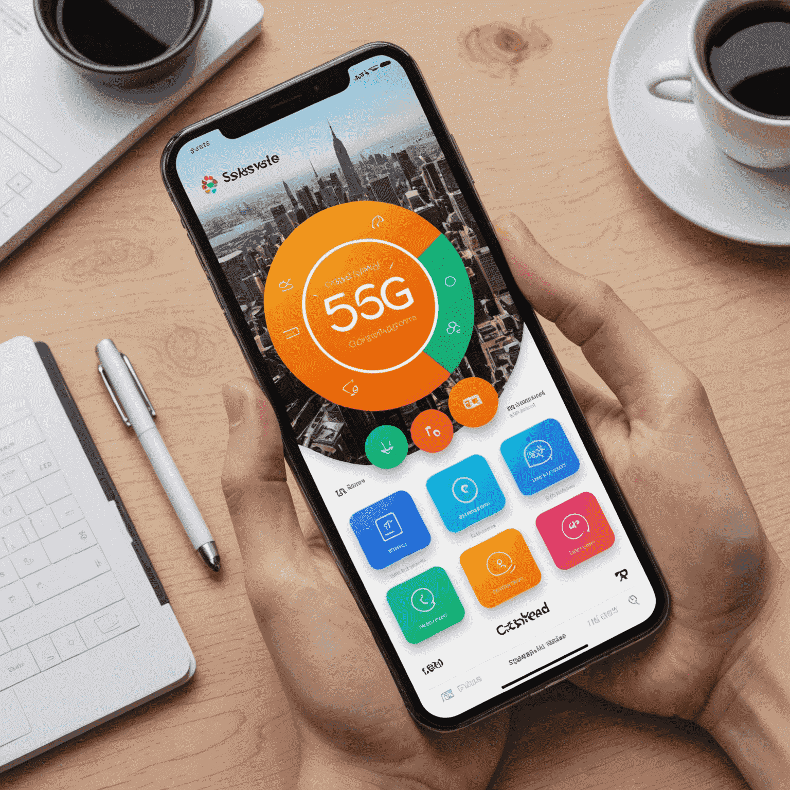 Showcase of beautifully designed mobile interfaces for 5G applications and mobile plan management